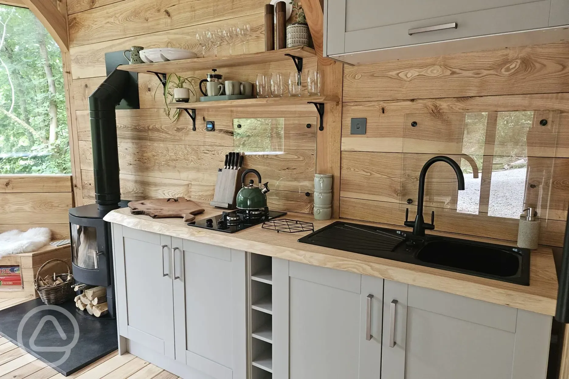 The Toad Hideout Glamping Cabin living area