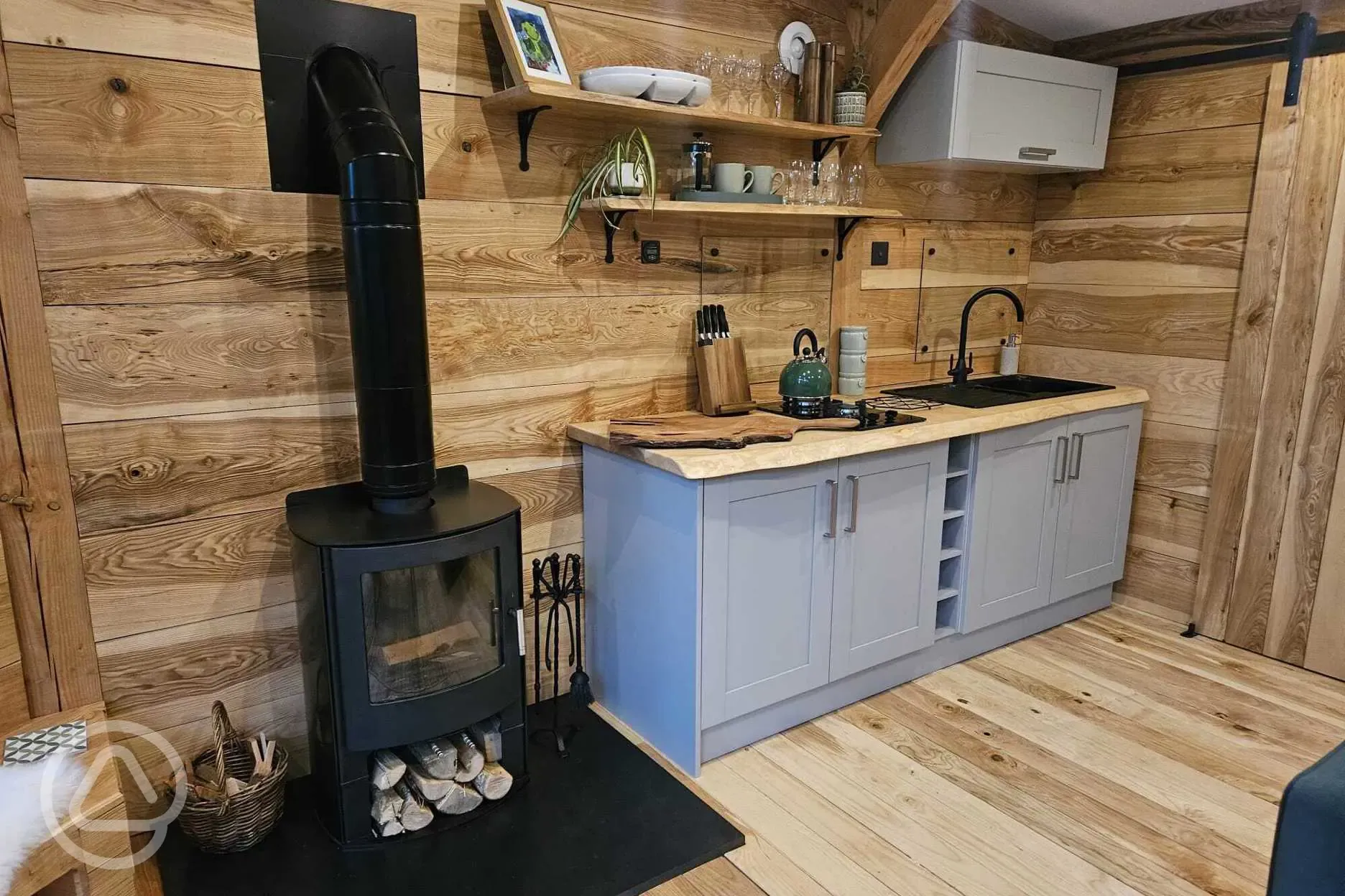 The Toad Hideout Glamping Cabin kitchen