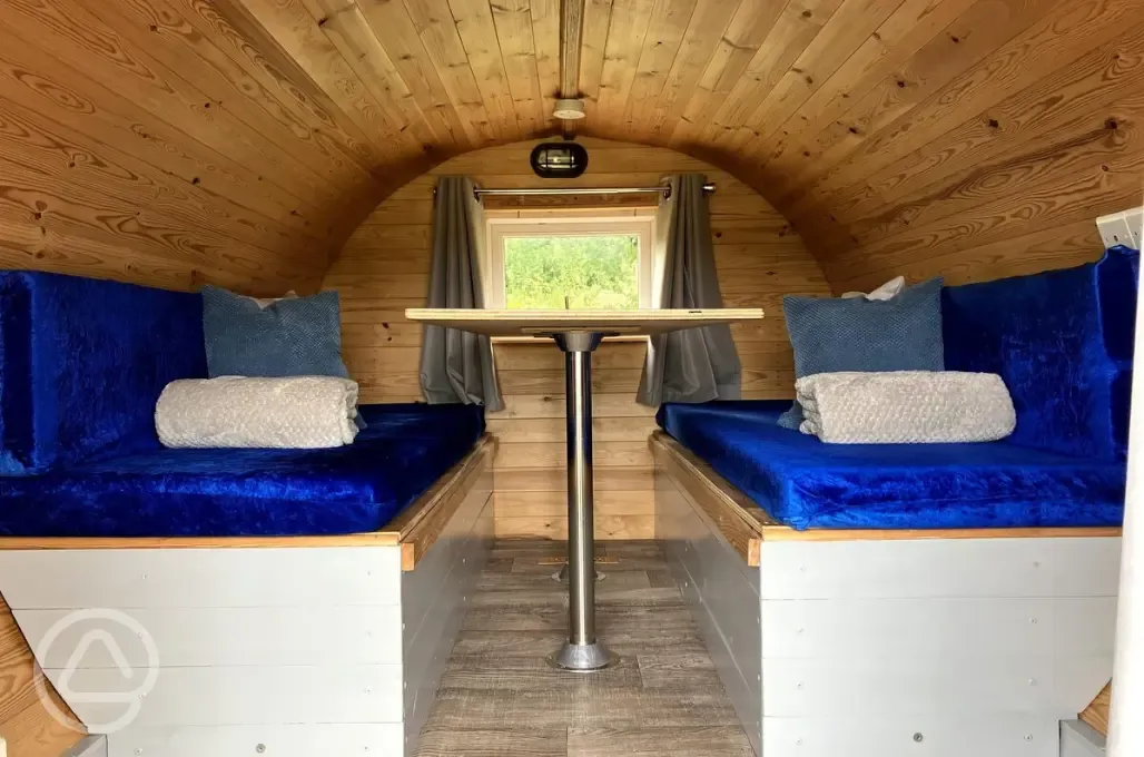 Camping pod interior