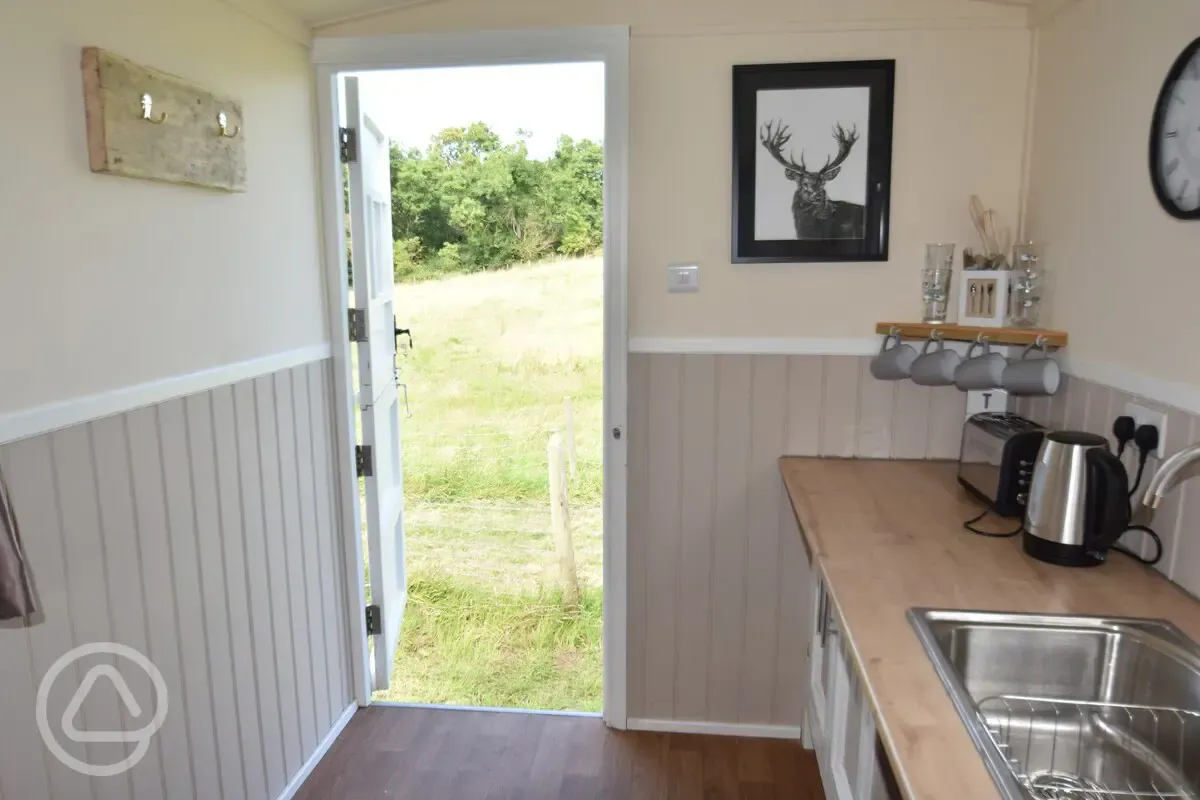 Shepherd's hut interior