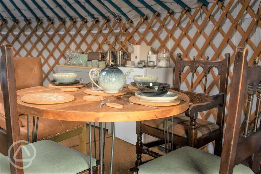 Swallow yurt seating area