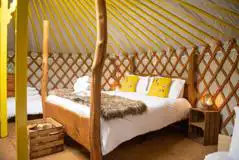Goldfinch yurt interior at Cherish Glamping