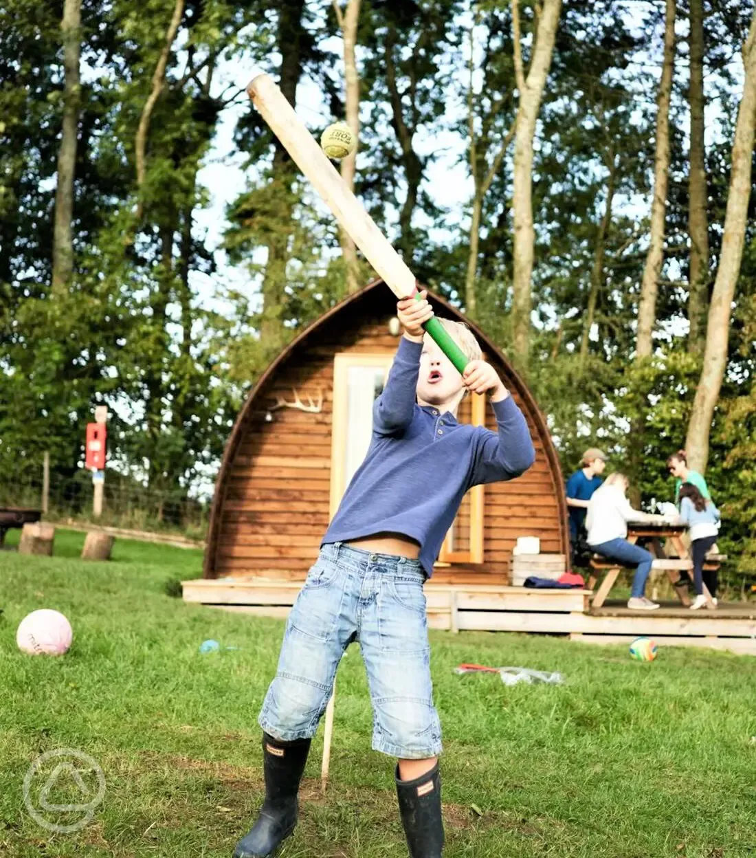 Room for games outside the deluxe ensuite Wigwams