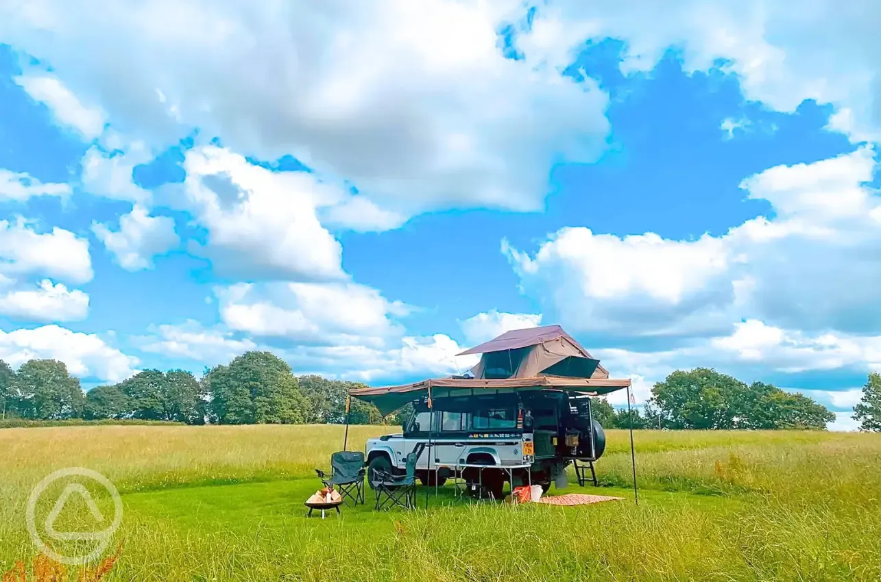 Non electric grass tent pitches