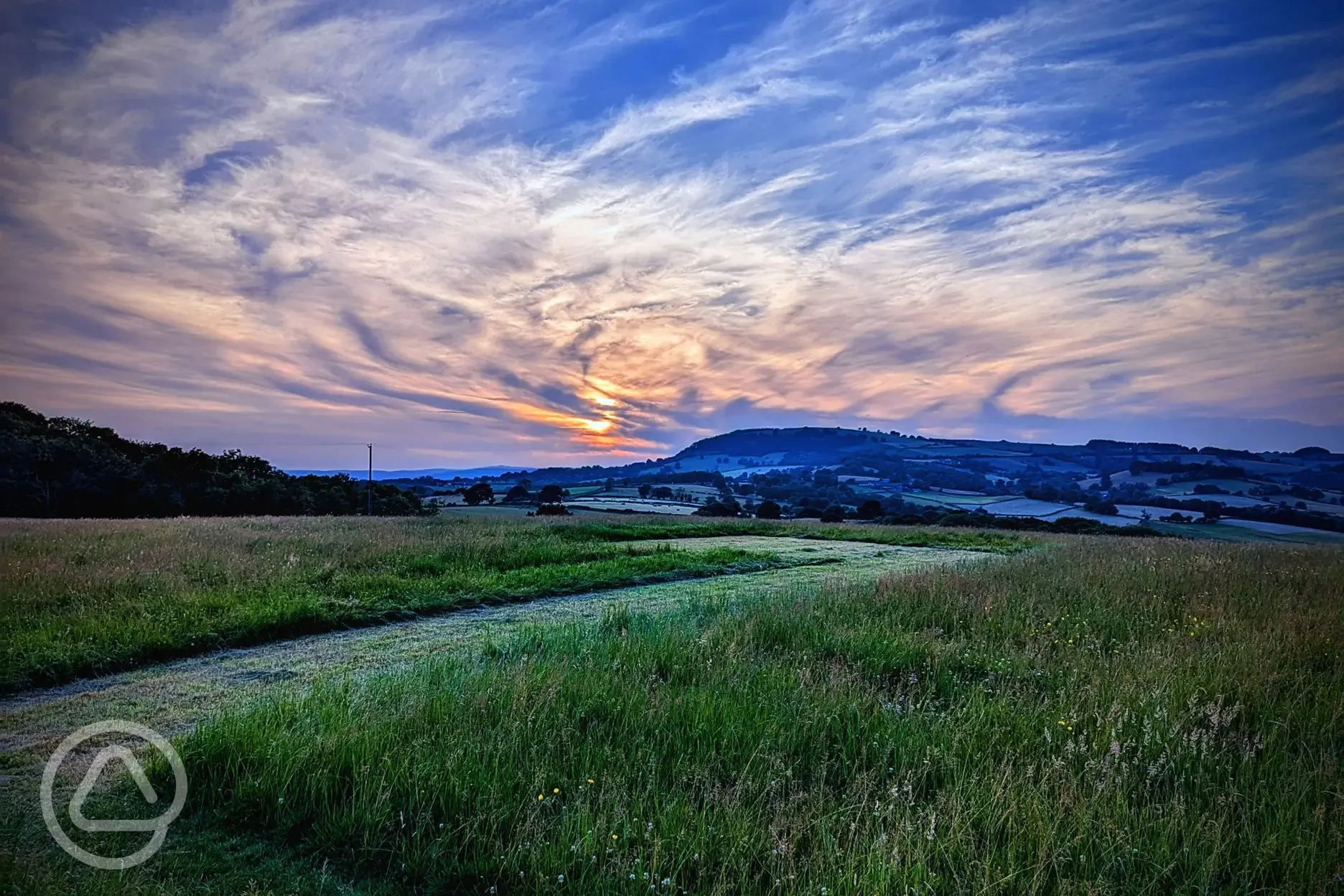 Sunset over site 