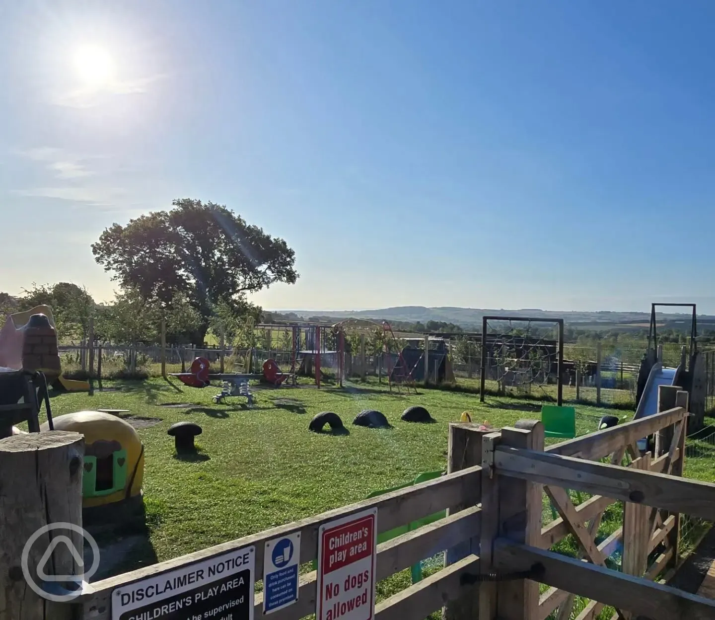 Play park with climbing frames