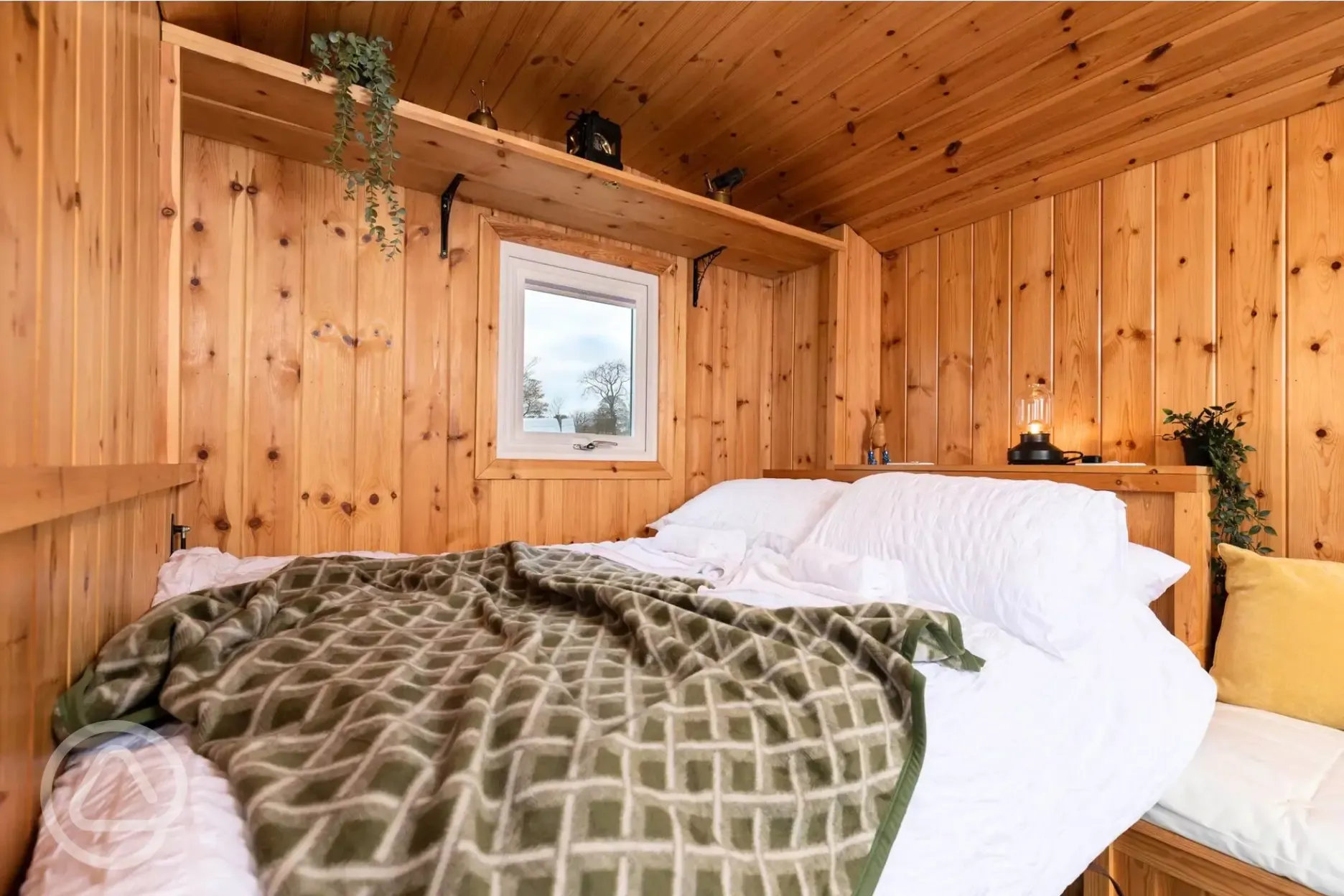 Railway wagon with a double bed (bedding included)