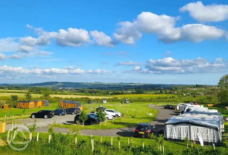 High Farm Holiday Park with Durham Dale views