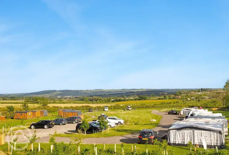 High Farm Holiday Park with Durham Dale views