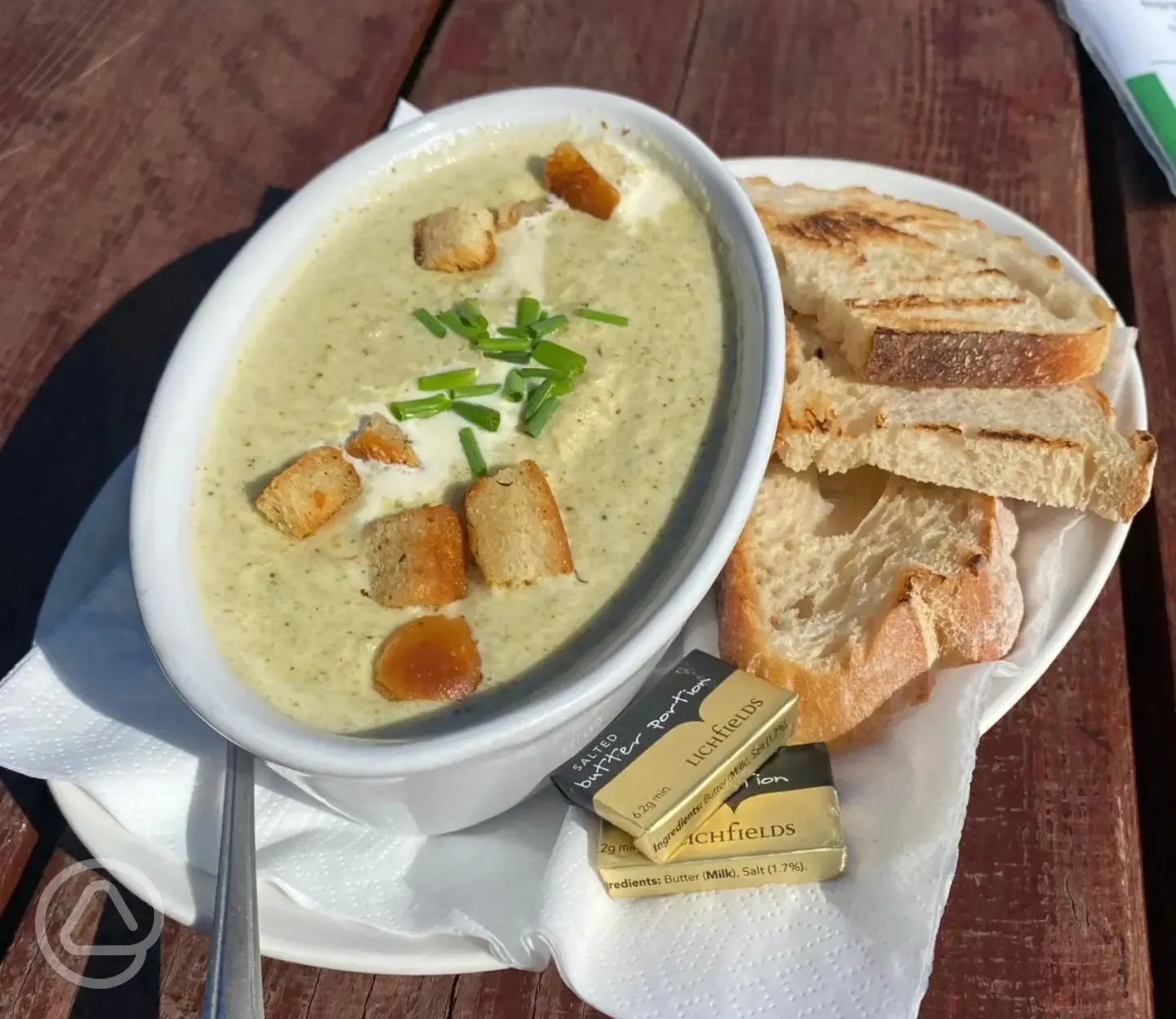 Soup of the day at the Curlew Cafe