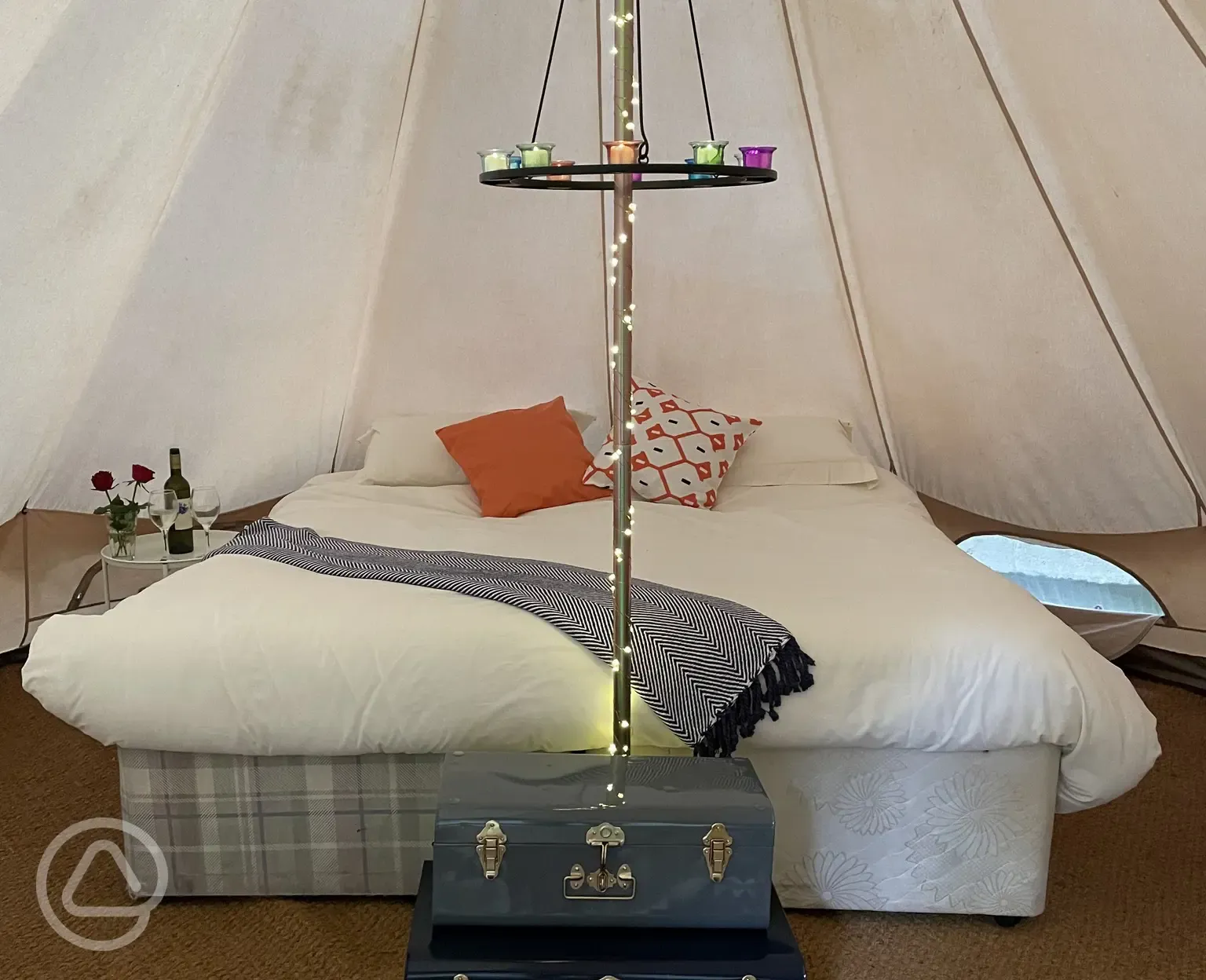 Inside the bell tent 