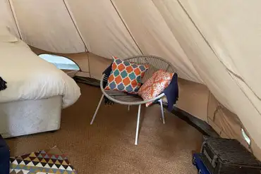 Inside the bell tent 