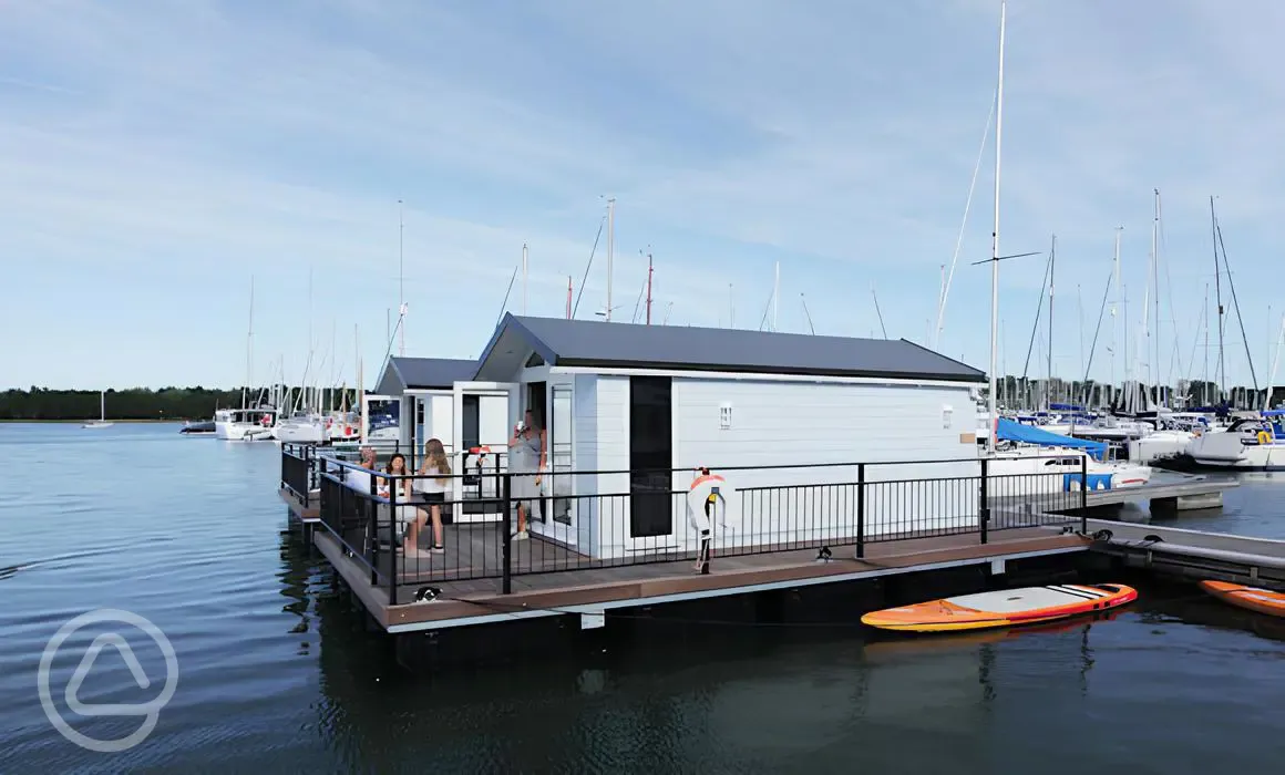 Marine ensuite glamping lodges exterior, sleeping up to four