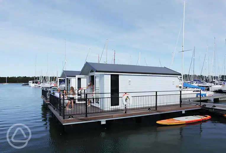 Marine ensuite glamping lodges exterior, sleeping up to four