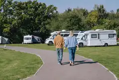 Walkway through touring pitches Walkway through touring pitches