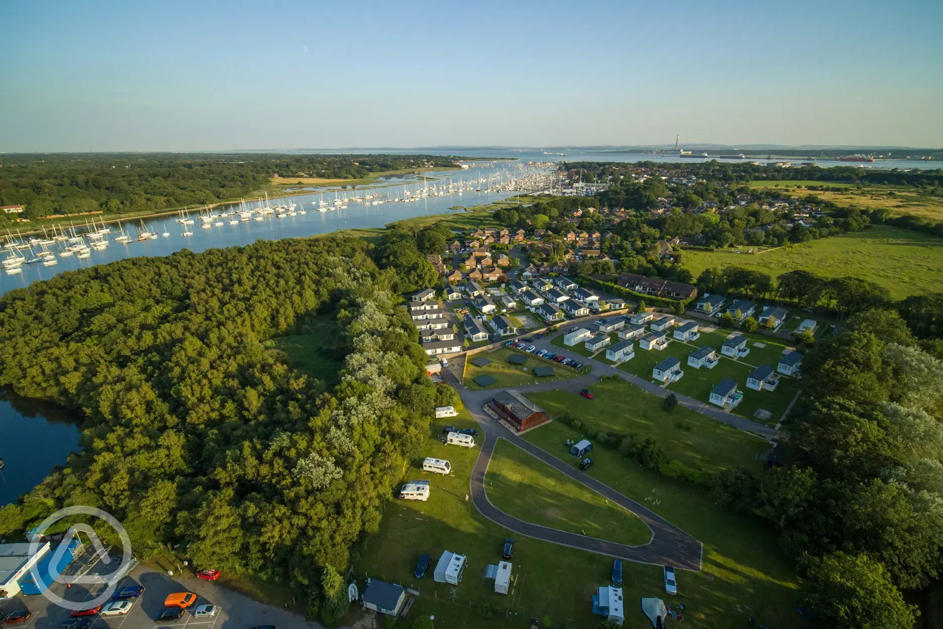 Aerial View of campsite and river