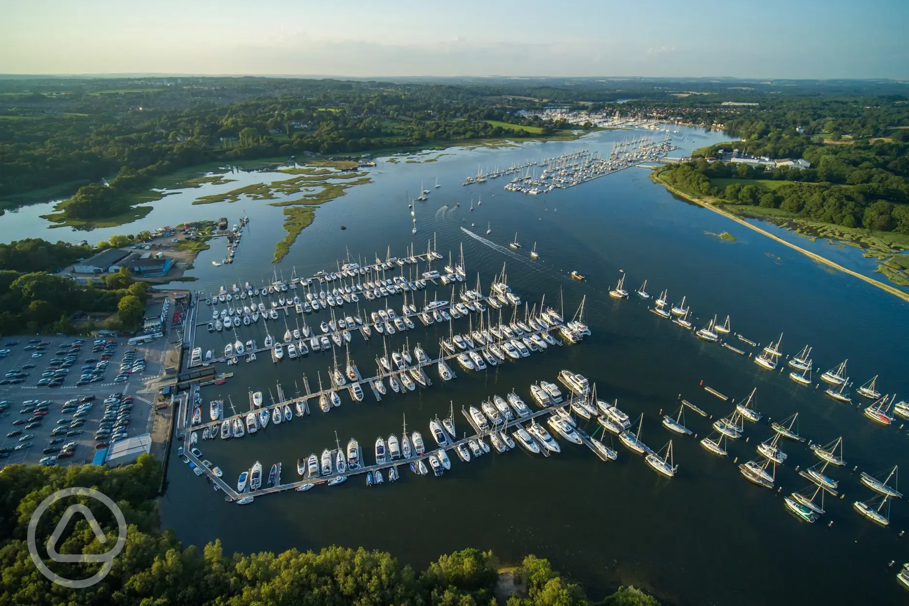 Aerial View of campsite and river