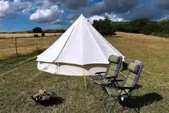 Bell tent with camp chairs