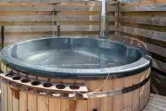 Optional hot tub available in Primrose pod