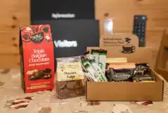 Welcome pack with tea, coffee and treats