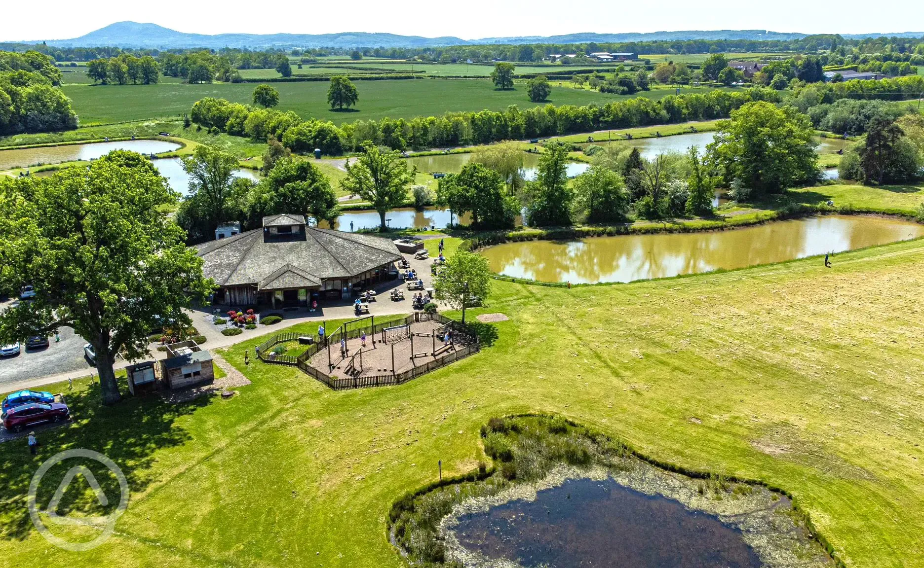 Aerial of the cafe and play area 