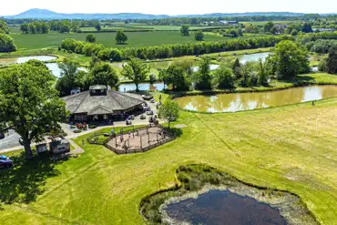 Aerial of the cafe and play area 