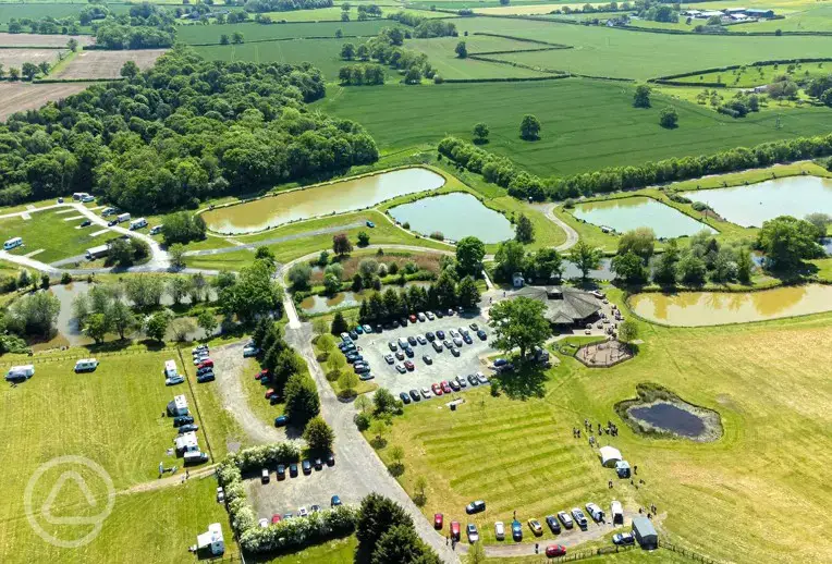 Aerial of the campsite and park