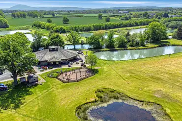 Aerial of the cafe and play area 