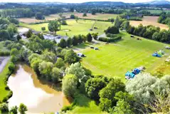 Aerial of the non electric grass tent pitches