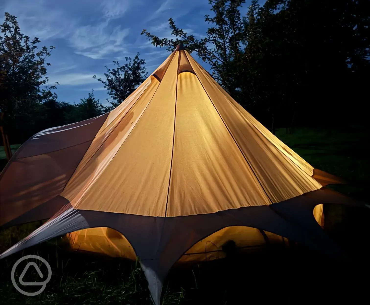 Bell tent at night