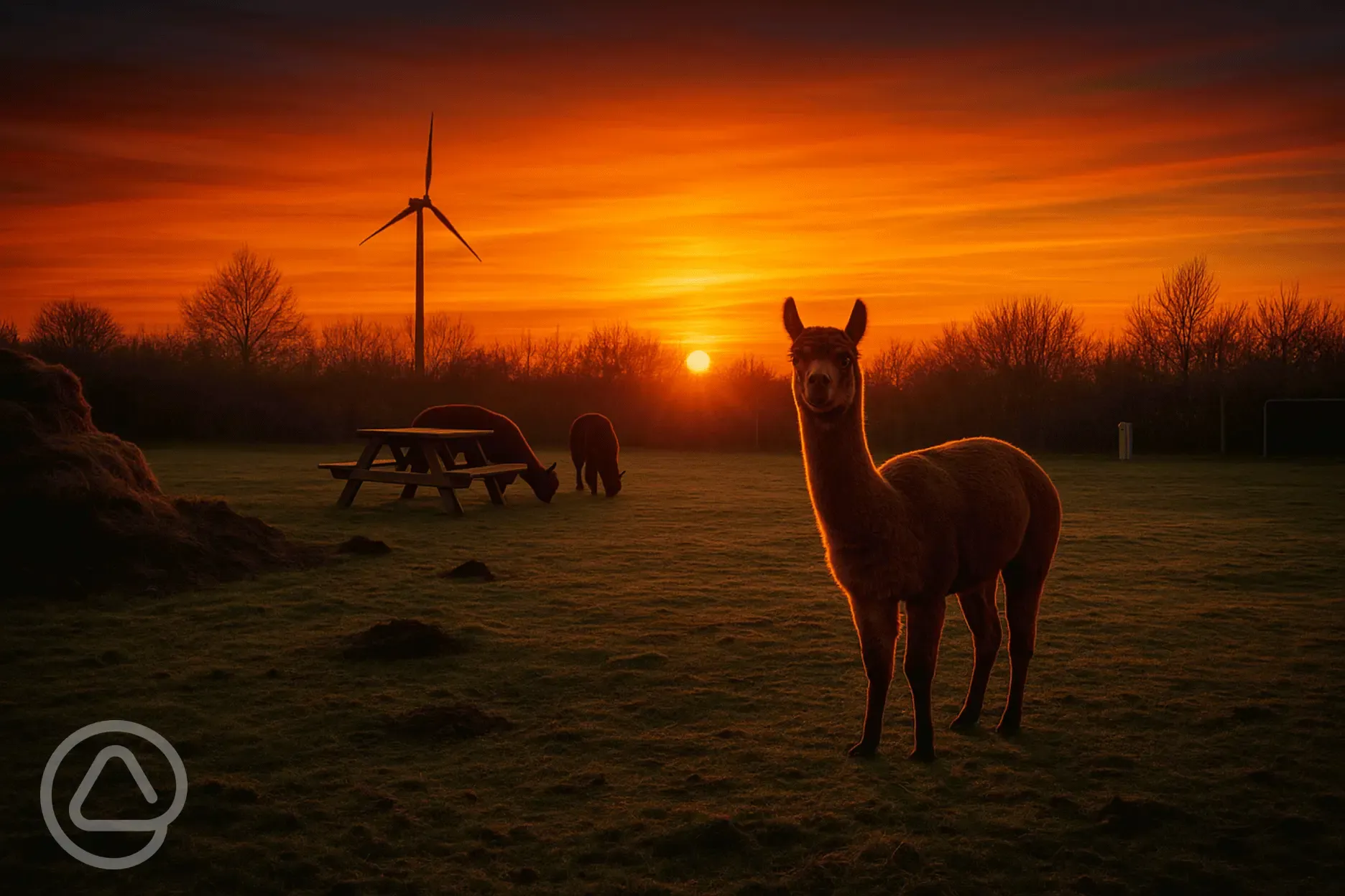 Alpacas at sunset 