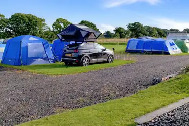 Grass camping pitch