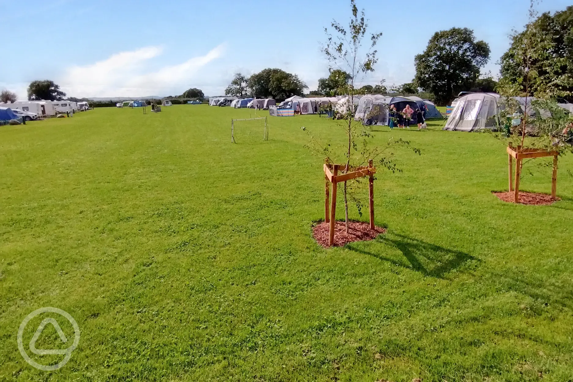 Grass camping field