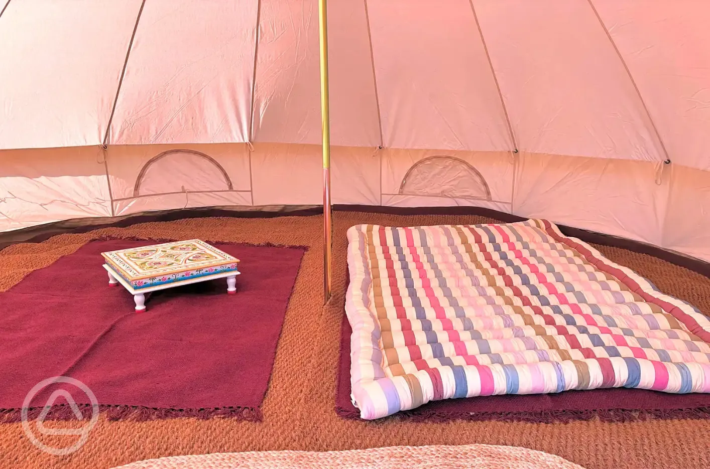 Sunset bell tent interior