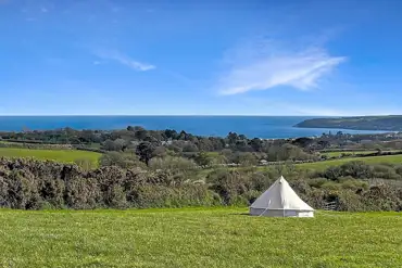 Bell tent with sea view at Garris Farm Caravan and Camping