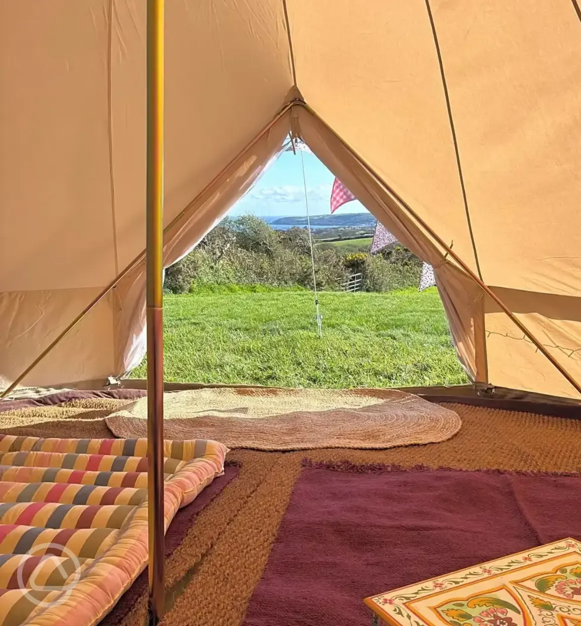 Sunset bell tent interior