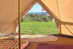 View from the 4m Sunset bell tent (dog friendly)