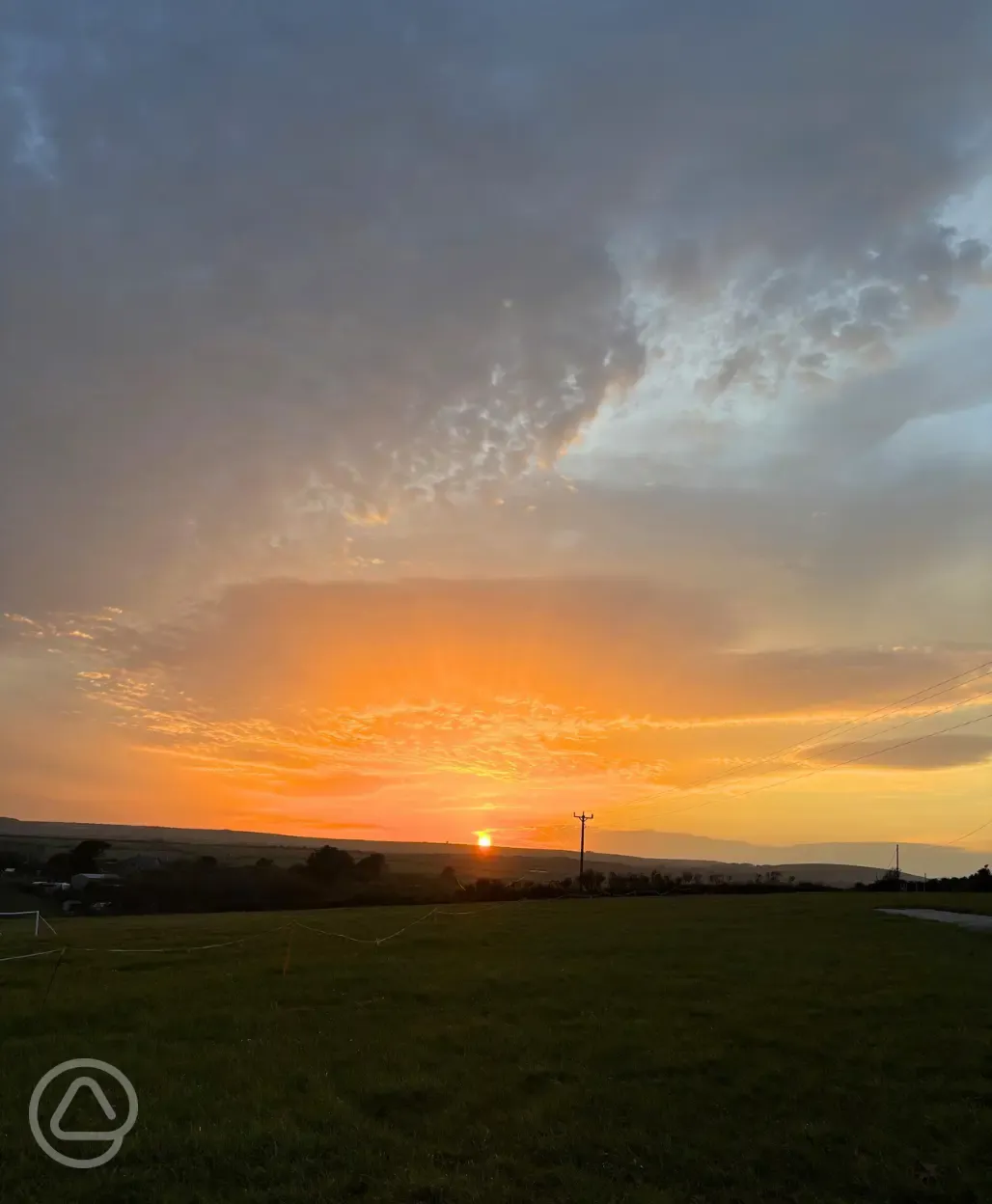 Sunset over the site