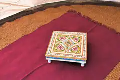 Sunset bell tent bedside table