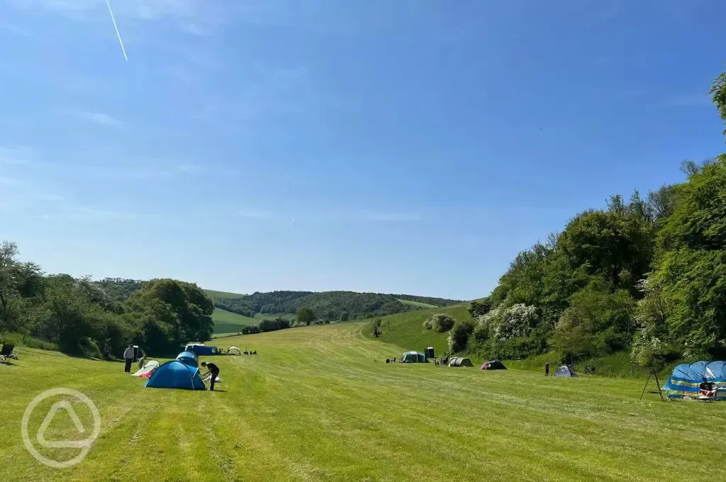 Non electric grass tent pitches