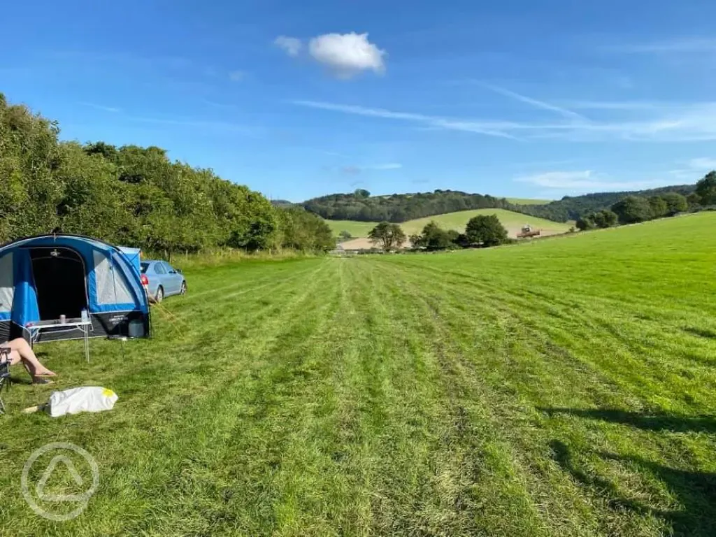 Non electric grass tent pitches