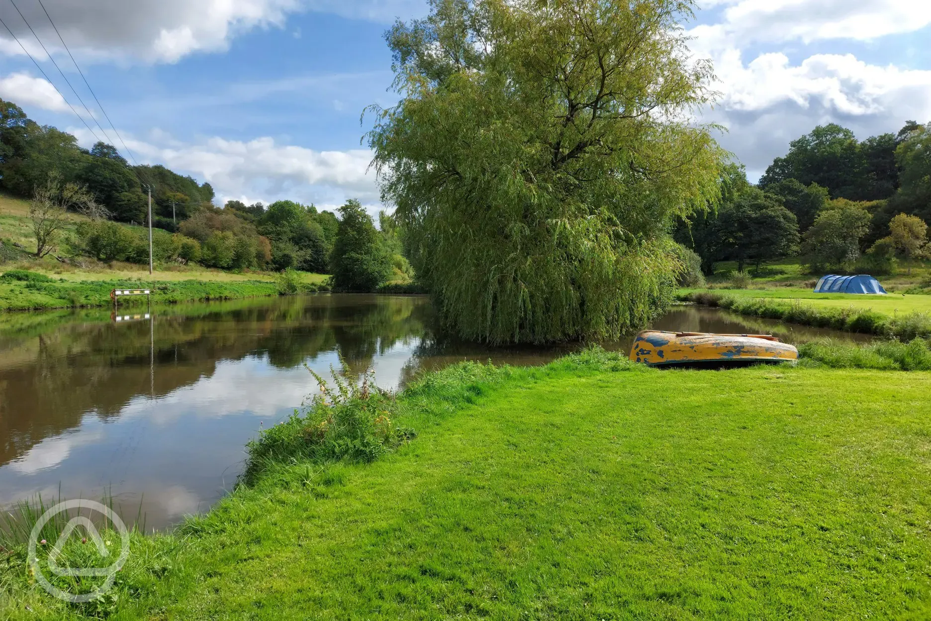 Non electric grass pitches by the lake