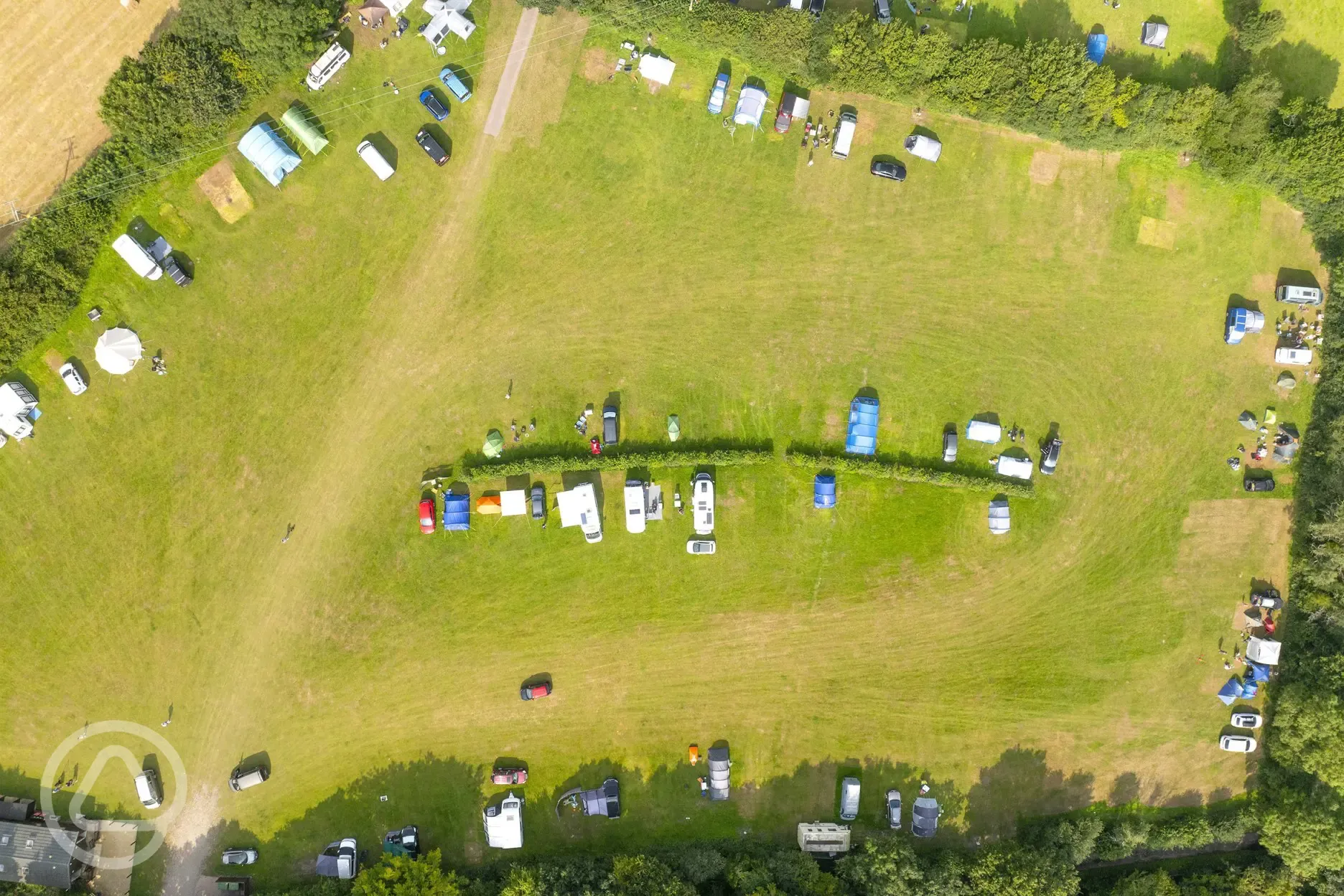 Bird's eye view of the campsite