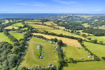 Aerial of the campsite and coast