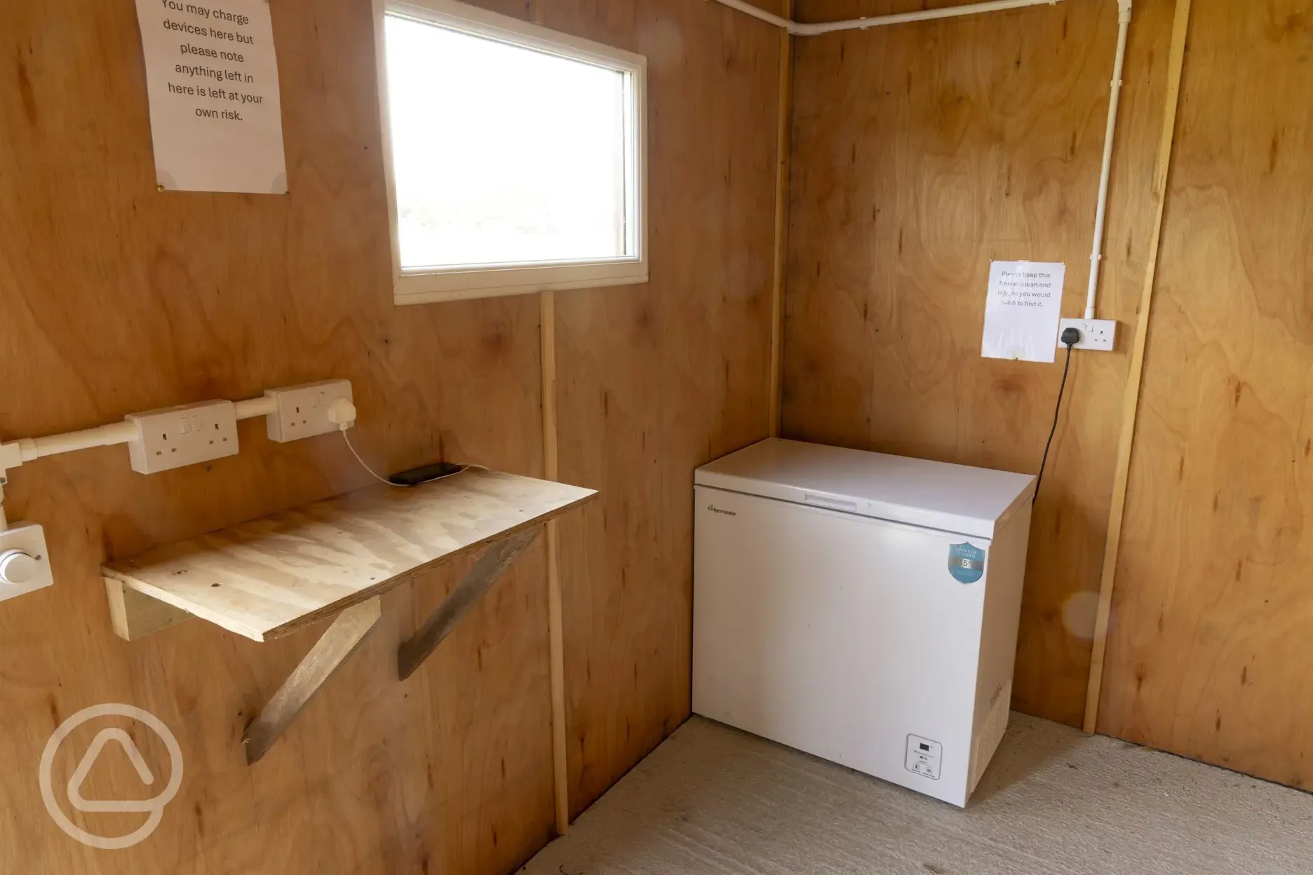 Communal freezer and charging points