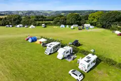 Aerial of the non electric grass pitches in the centre of the field