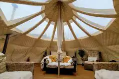 Stargazing bell tent interior Stargazing bell tent interior