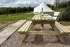 Bell tent outdoor seating area Bell tent outdoor seating area