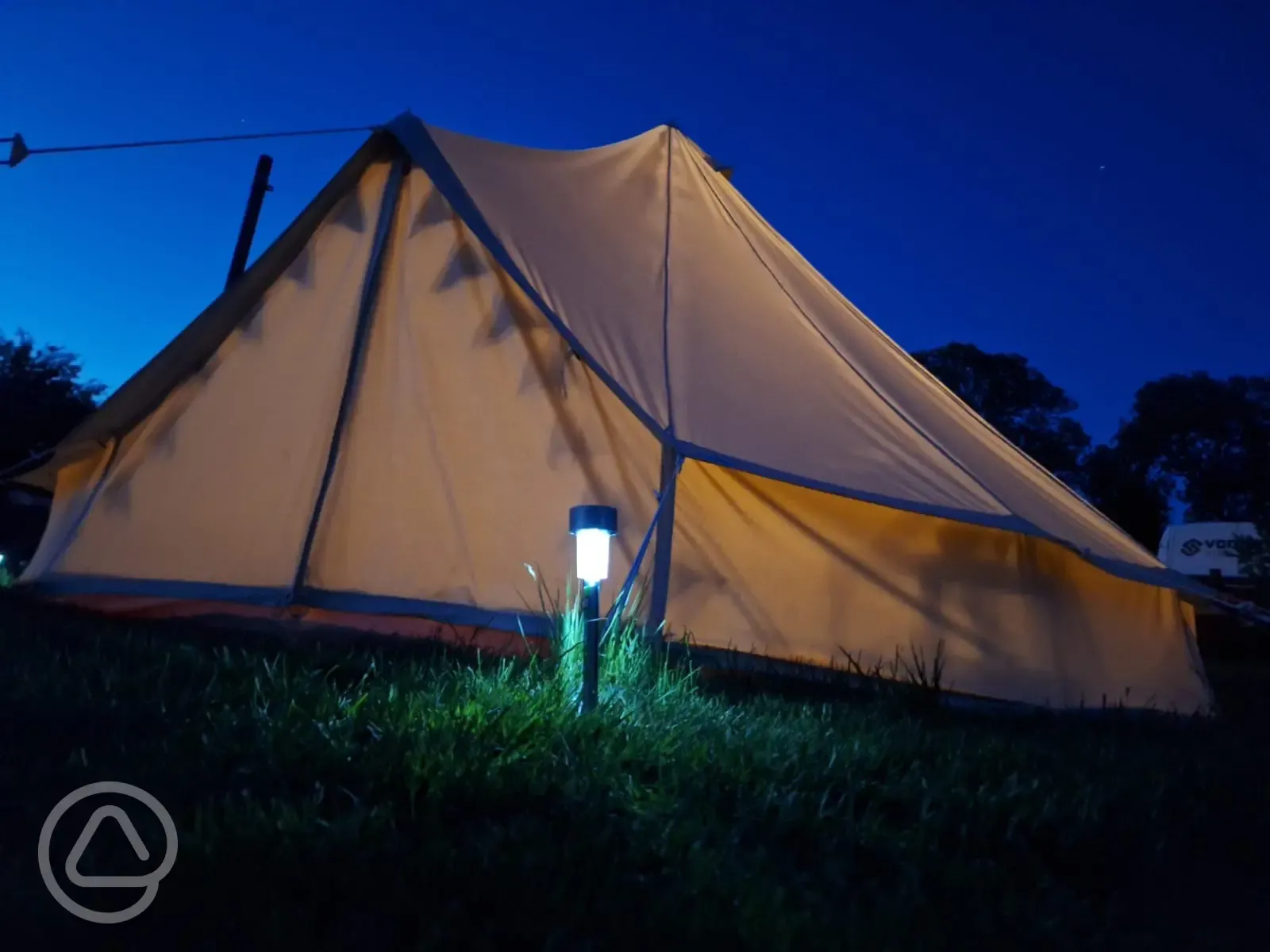 Bell tent at night
