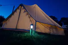 Bell tent at night Bell tent at night